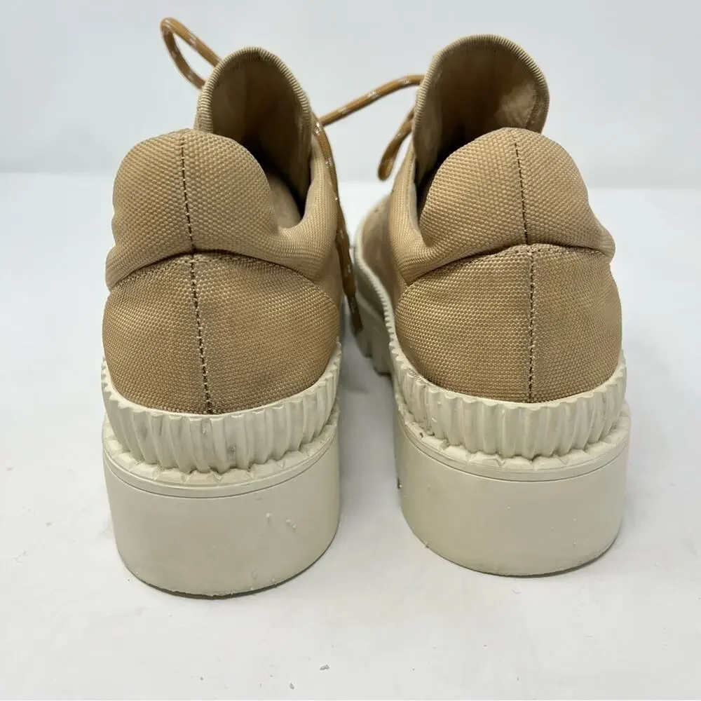 Anthropologie Silent D Tan Hiker Sneakers Platform Lace Up Womens Size 37 US 6.5